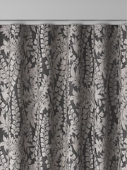 Charcoal Grey Leaf Made to Measure Curtains - Image 8 of 9