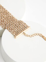 Gold Tone Chain Mail Sparkle Bracelet - Image 3 of 3