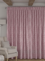 Pink Leaf Made to Measure 100% Cotton Curtains - Image 2 of 9