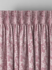 Pink Leaf Made to Measure 100% Cotton Curtains - Image 5 of 9