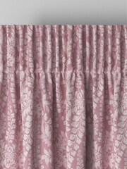 Pink Leaf Made to Measure 100% Cotton Curtains - Image 6 of 9