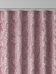 Pink Leaf Made to Measure 100% Cotton Curtains - Image 7 of 9