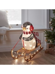 Lights4fun Sledging Penguin Christmas Figure - Image 1 of 3
