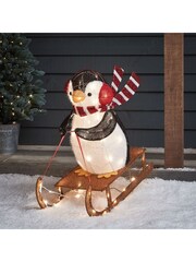 Lights4fun Sledging Penguin Christmas Figure - Image 3 of 3