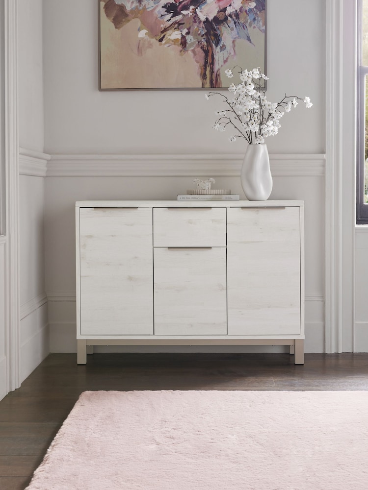 White Bronx Oak Effect Large Sideboard - Image 1 of 11