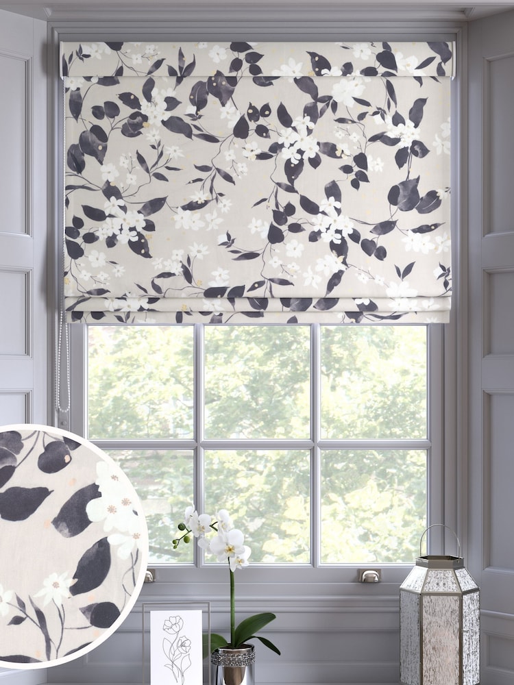 Pink Blossom Made to Measure 100% Cotton Roman Blind - Image 1 of 6