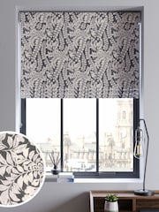 Grey Leaf Made to Measure 100% Cotton Roman Blinds - Image 1 of 6