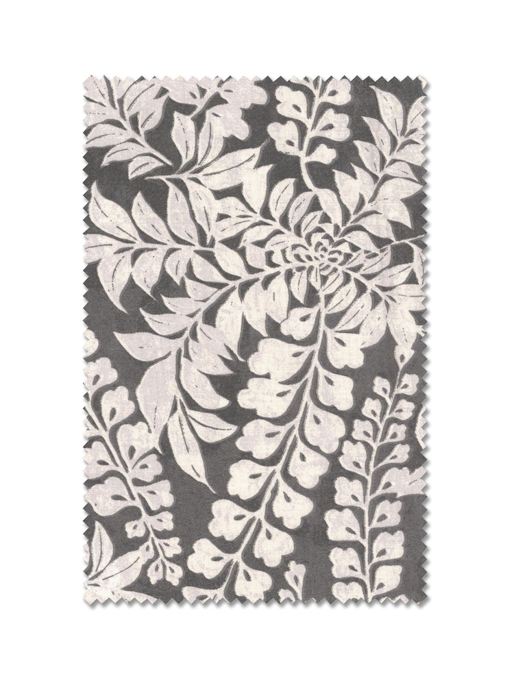 Grey Leaf Made to Measure 100% Cotton Roman Blinds - Image 7 of 7
