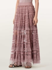 AllSaints Purple Arlea Tulle Skirt - Image 1 of 8