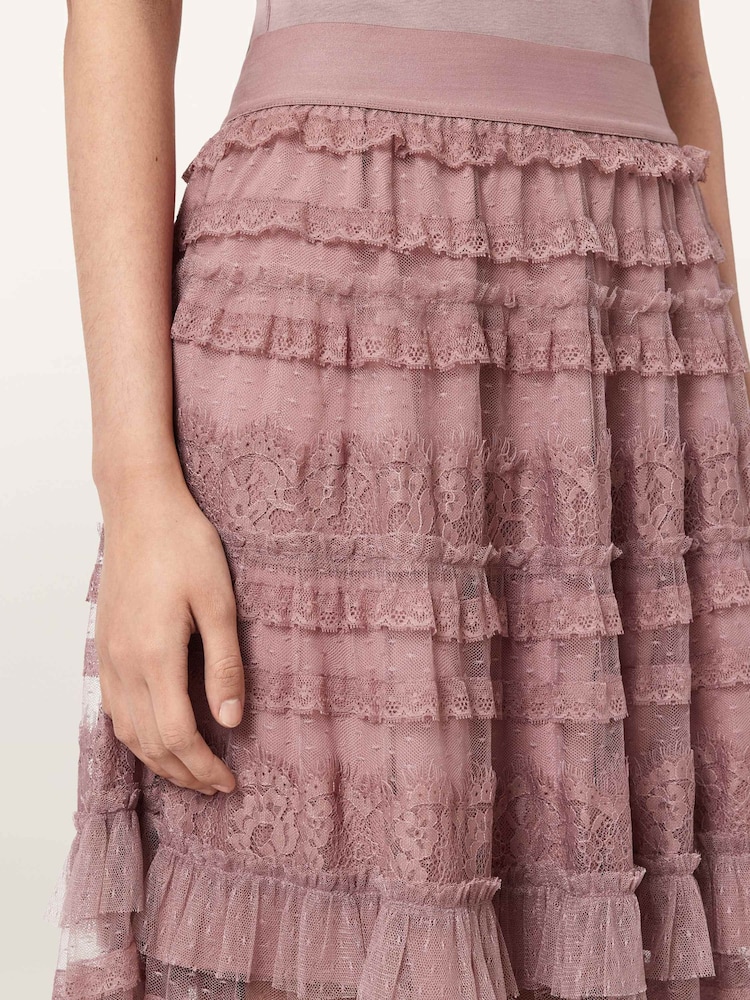 AllSaints Purple Arlea Tulle Skirt - Image 2 of 8