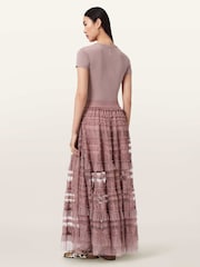 AllSaints Purple Arlea Tulle Skirt - Image 6 of 8