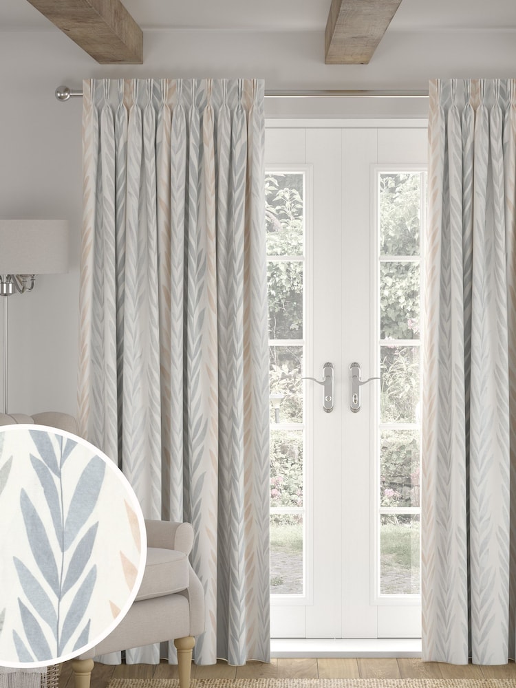 Natural Leaf Made to Measure Curtains - Image 1 of 9