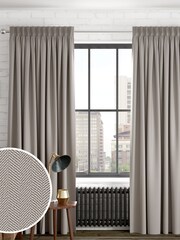 Grey Herringbone Made to Measure Curtains - Image 1 of 9