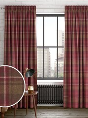 Red Highland Check Made to Measure Curtains - Image 1 of 9