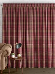 Red Highland Check Made to Measure Curtains - Image 2 of 9