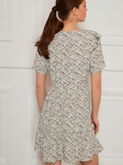 Spot Print Ruffle Detail Mini Smock Dress - Image 2 of 5