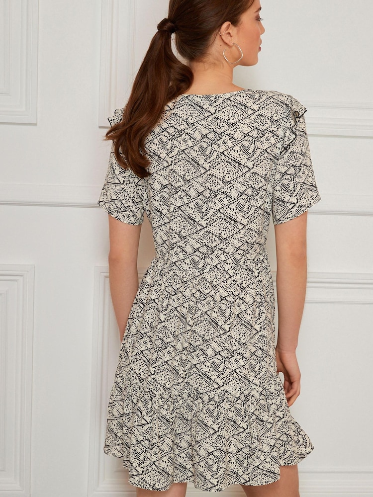Spot Print Ruffle Detail Mini Smock Dress - Image 2 of 5 Spot Print Ruffle Detail Mini Smock Dress - Image 2 of 5