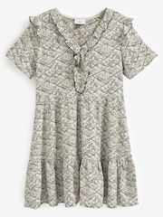 Spot Print Ruffle Detail Mini Smock Dress - Image 4 of 5