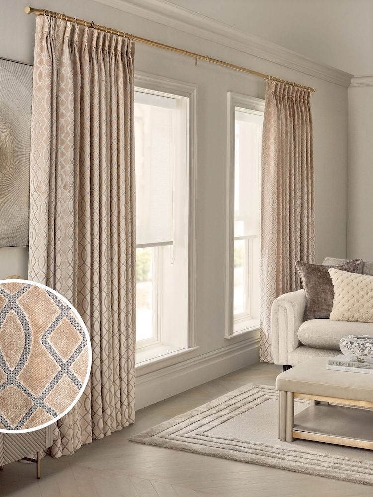 Natural Collection Luxe Linear Made to Measure Curtains - Image 1 of 7