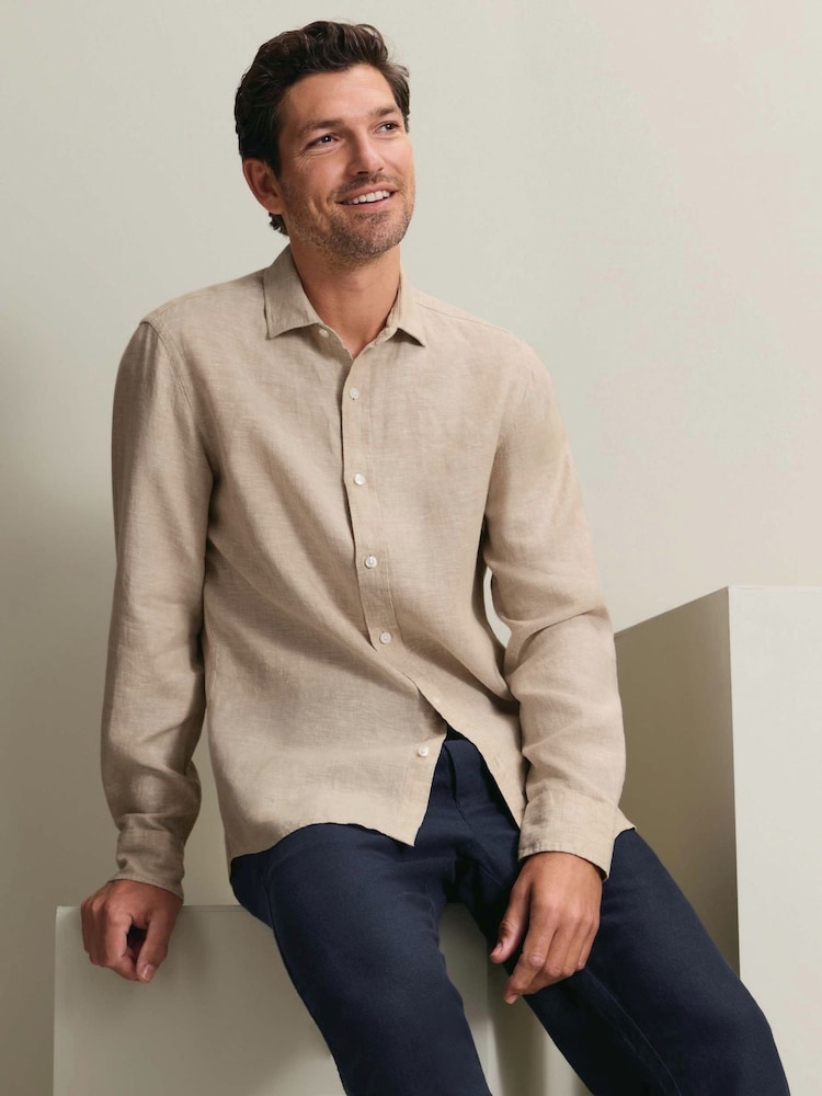 Charles Tyrwhitt Oatmeal Natural Pure Linen Classic Fit Shirt - Image 1 of 3 Charles Tyrwhitt Oatmeal Natural Pure Linen Classic Fit Shirt - Image 1 of 3