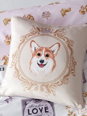 Bridgerton by Catherine Lansfield Natural Mr Newton Corgi Cushion - Image 2 of 5
