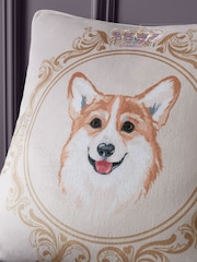 Bridgerton by Catherine Lansfield Natural Mr Newton Corgi Cushion - Image 4 of 5