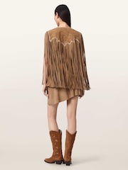 AllSaints Brown Clara Whip Skirt - Image 6 of 7