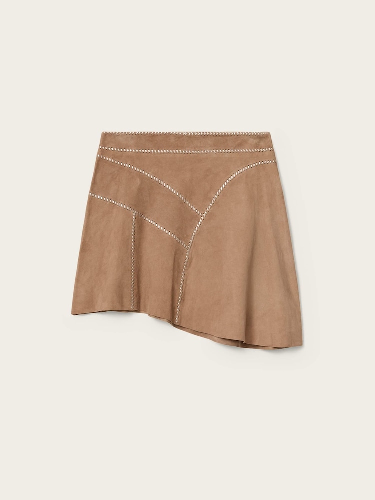AllSaints Brown Clara Whip Skirt - Image 7 of 7