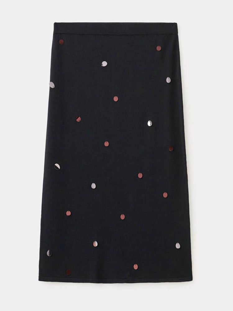 Mango Black Embellished Midi Skirt - Image 1 of 3