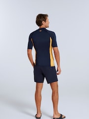 Animal Blue/Yellow Mens Kai Quick Drying Rash Vest - Image 3 of 7
