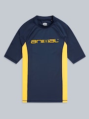 Animal Blue/Yellow Mens Kai Quick Drying Rash Vest - Image 5 of 7