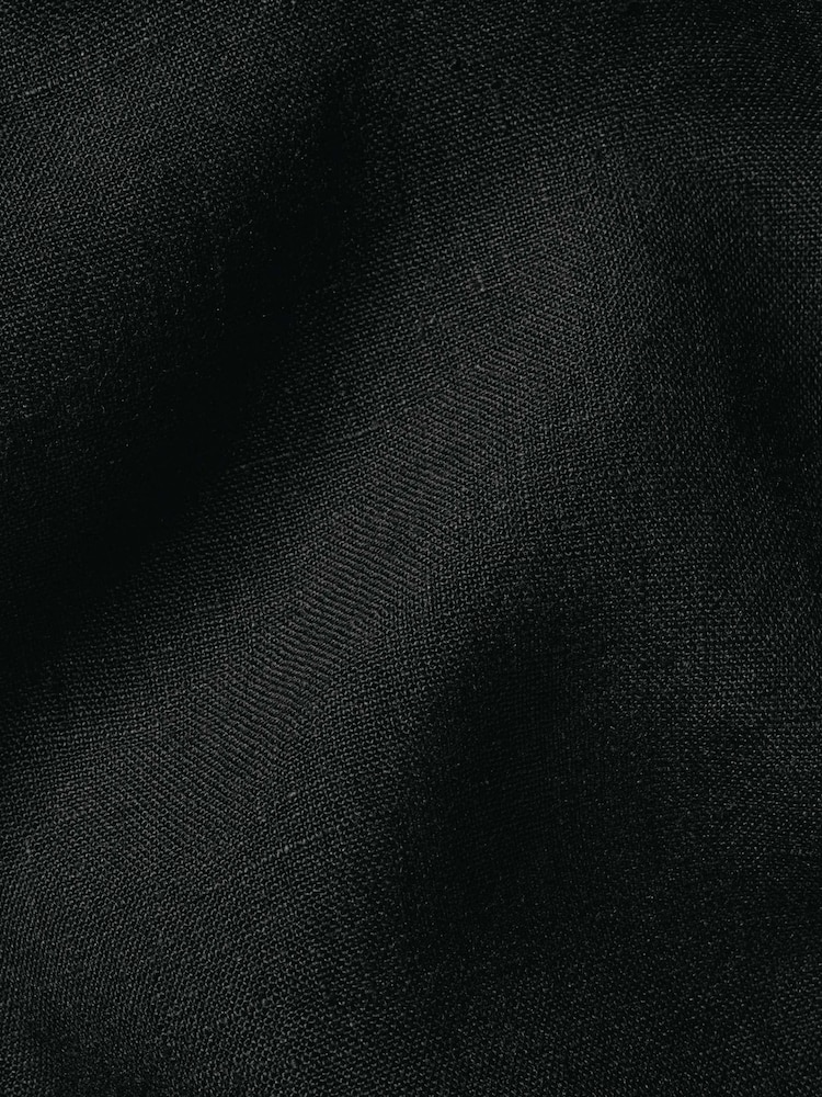 Charles Tyrwhitt Black Plain Pure Linen Shorts Sleeve Shirt - Image 6 of 6 Charles Tyrwhitt Black Plain Pure Linen Shorts Sleeve Shirt - Image 6 of 6