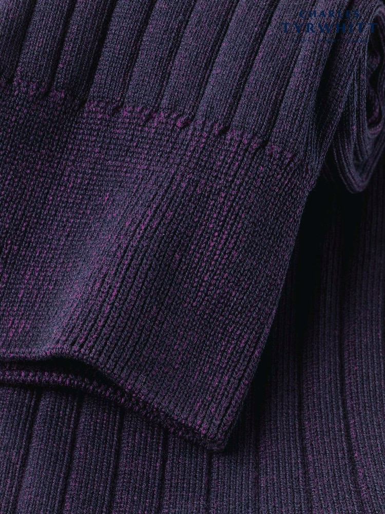 Fioletowy - Bawełniane skarpetki Charles Tyrwhitt z prążkowaniem - Obraz 4 z 4 Fioletowy - Bawełniane skarpetki Charles Tyrwhitt z prążkowaniem - Obraz 4 z 4