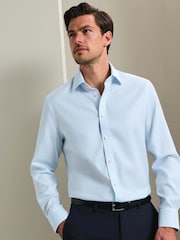 Charles Tyrwhitt Light Blue Pure Linen Classic Fit Shirt - Image 1 of 7