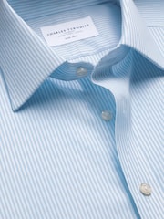 Charles Tyrwhitt Light Blue Pure Linen Classic Fit Shirt - Image 6 of 7