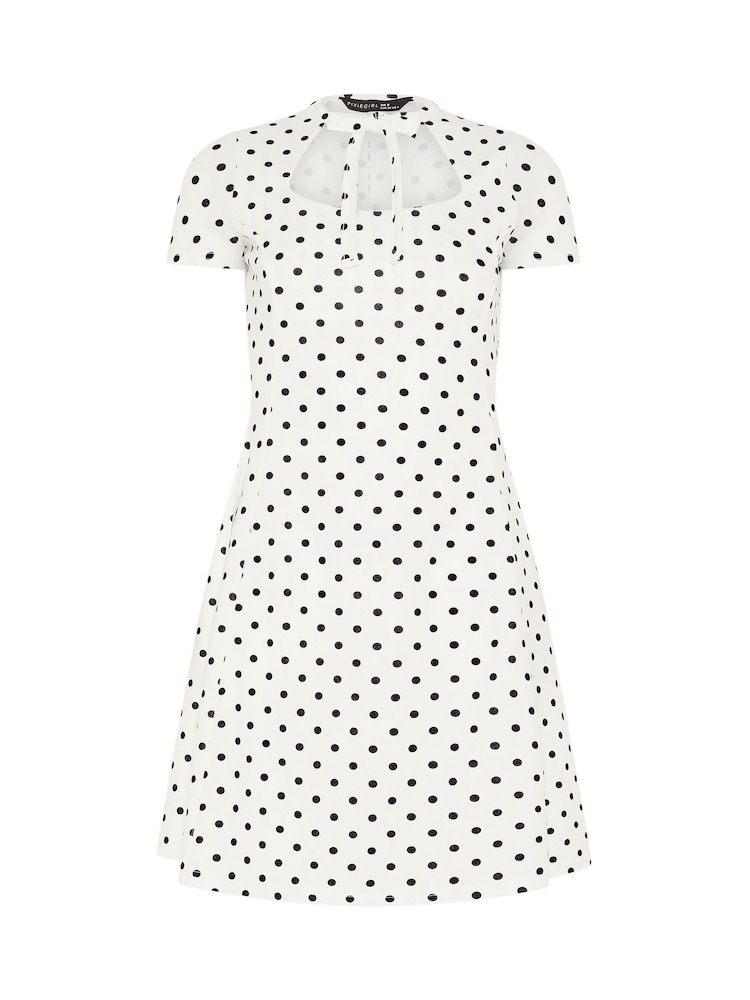 PixieGirl Petite שמלת מיני בדוגמת נקודות פולקה עם חזית קשירה - תמונה 5 מתוך 5 PixieGirl Petite שמלת מיני בדוגמת נקודות פולקה עם חזית קשירה - תמונה 5 מתוך 5