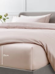 Blush Pink Collection Luxe 400 Thread Count 100% Egyptian Deep Fitted Cotton Sateen Sheet - Image 2 of 2