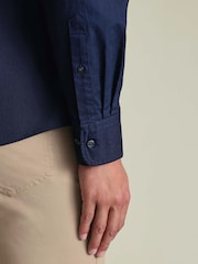 Charles Tyrwhitt Blue Button-down Stretch Washed Oxford Slim Fit Shirt - Image 4 of 6