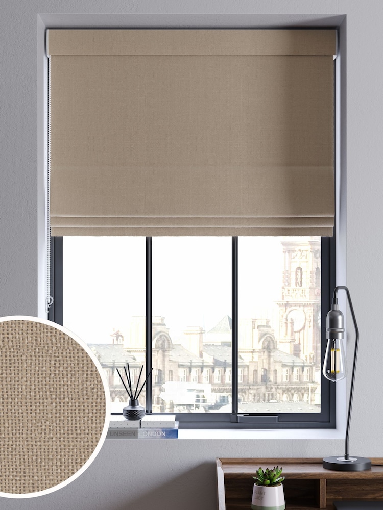 Natural Linen Look Made To Measure Roman Blind - Image 1 of 6