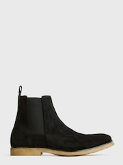 AllSaints Black Chelsea Suede Rhett Boots - Image 1 of 4