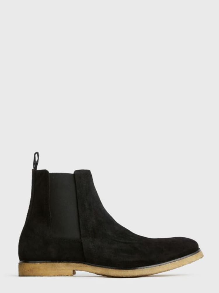 AllSaints Black Chelsea Suede Rhett Boots - Image 1 of 4