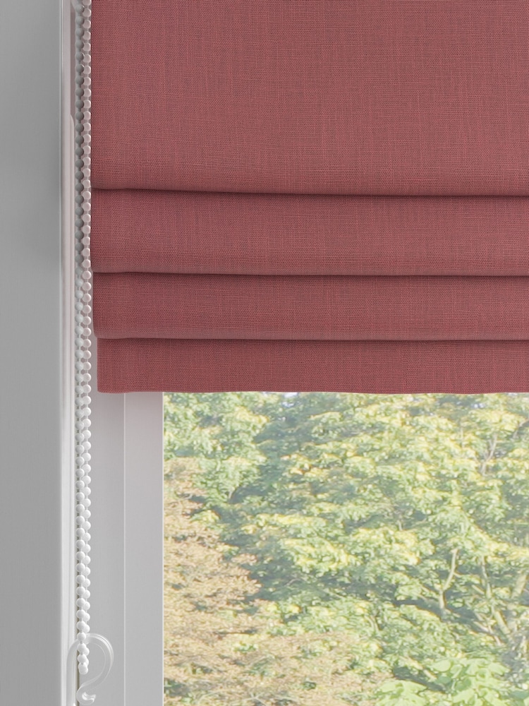 Raspberry Pink Washed Cotton Linen Made to Measure Roman Blind - Image 2 of 6