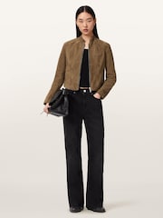 AllSaints Brown Sadler Suede Jacket - Image 6 of 7