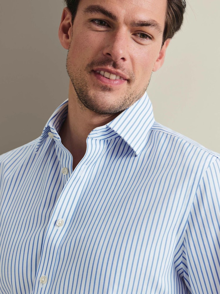 Charles Tyrwhitt Stripe Non-Iron Twill Extra Slim Fit Shirt - 8суретінің 2 суреті