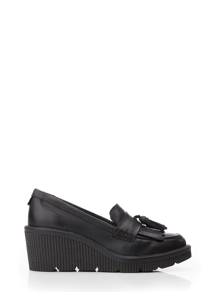 Moda in Pelle Nude Gisela Crepe Sole Wedge Shoes - Image 1 of 4