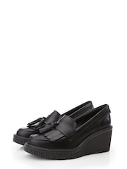 Moda in Pelle Nude Gisela Crepe Sole Wedge Shoes - Image 2 of 4