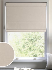 Cream Nikki Made to Measure Cotton/Linen Blend Roman Blinds - Image 1 of 6