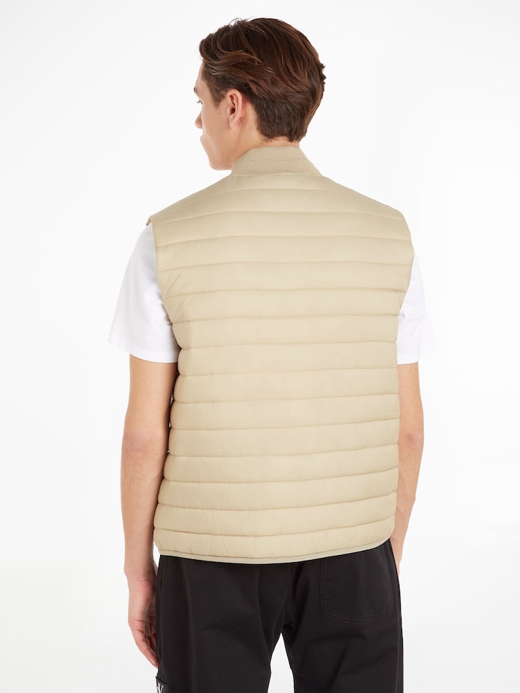 Calvin Klein Cream Quilted Crinkle Vest - Image 2 of 6