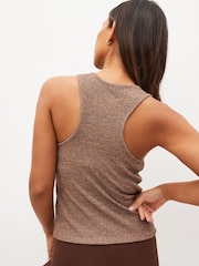 Rust Marl Ribbed High Neck Vest - Image 2 of 5