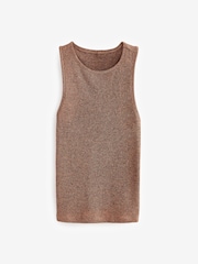 Rust Marl Ribbed High Neck Vest - Image 4 of 5